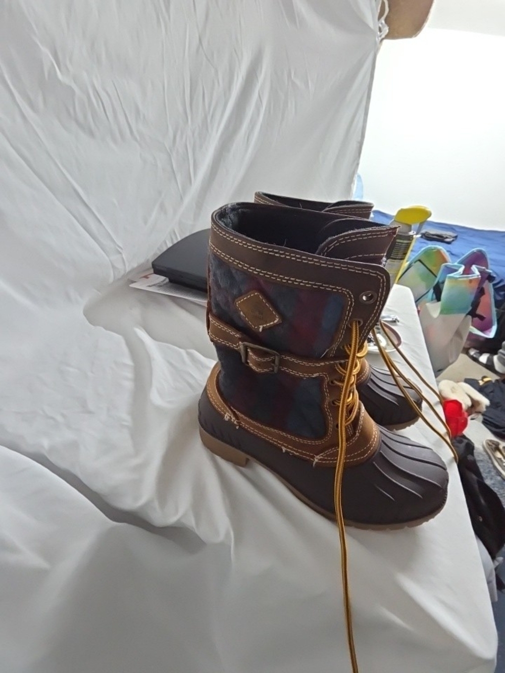 Kamik Brown and Black Lace-Up Waterproof Winter Boots